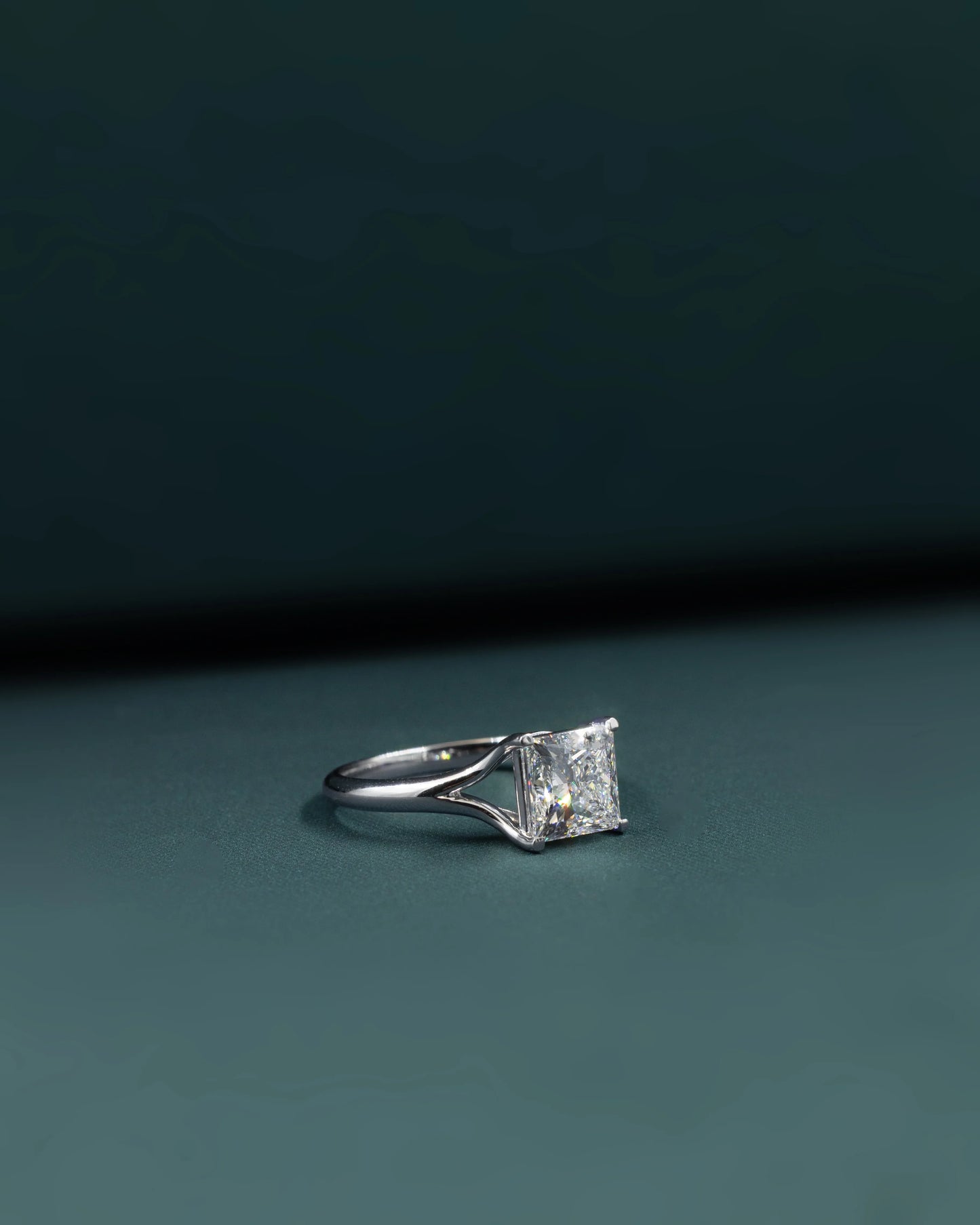2.10 CT Princess Cut Solitaire CVD Lab-Grown Diamond Engagement Ring