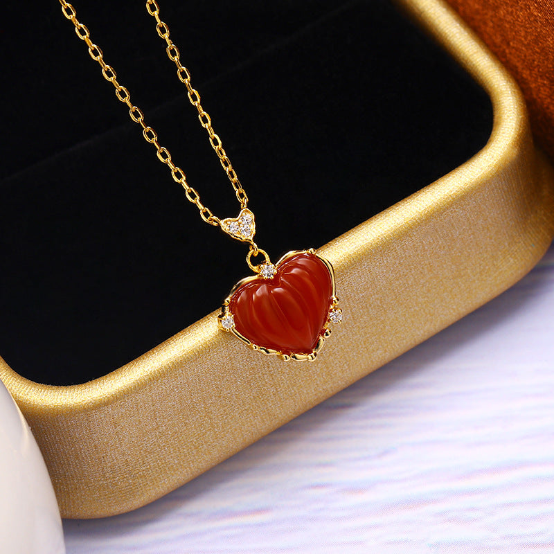 Agate Heart Necklace