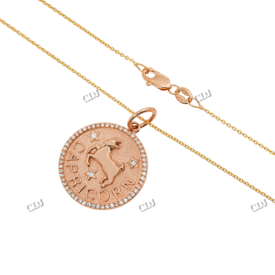 Rose and Yellow Gold Plating 925 Silver Moissanite Pendant