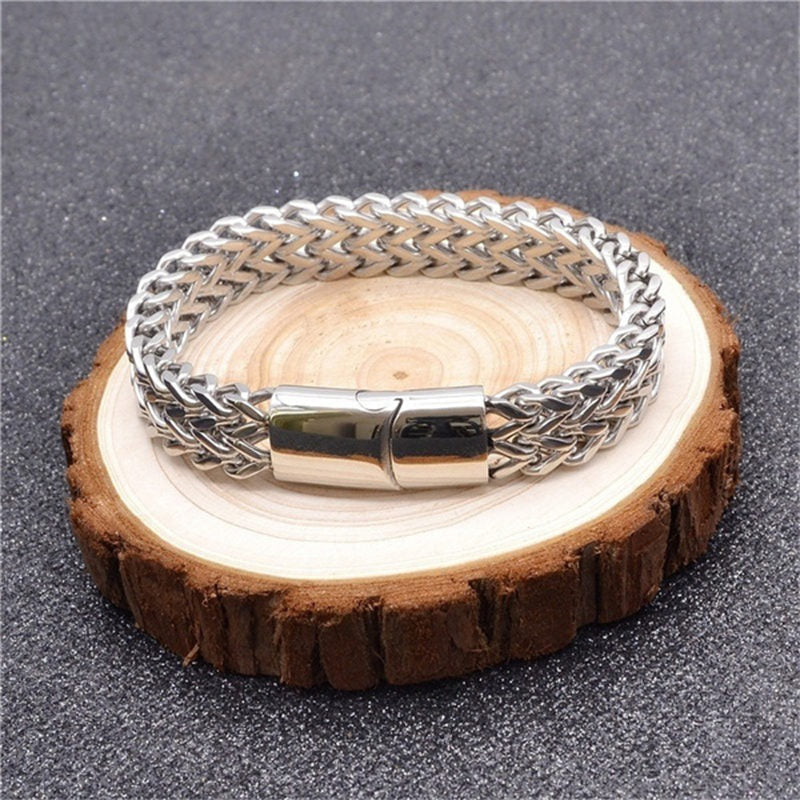 Fortune Jewel Fish Scale Magnetic Buckle Titanium Steel Balance Bracelet Bangle