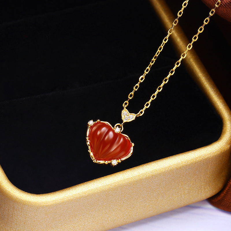 Agate Heart Necklace