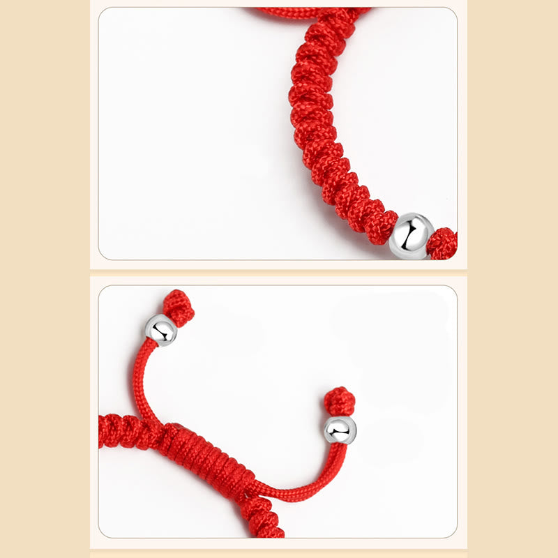 Fortune Jewel 925 Sterling Silver King Kong Knot Multicolored Red String Strength Handmade Braided Kids Child Bracelet