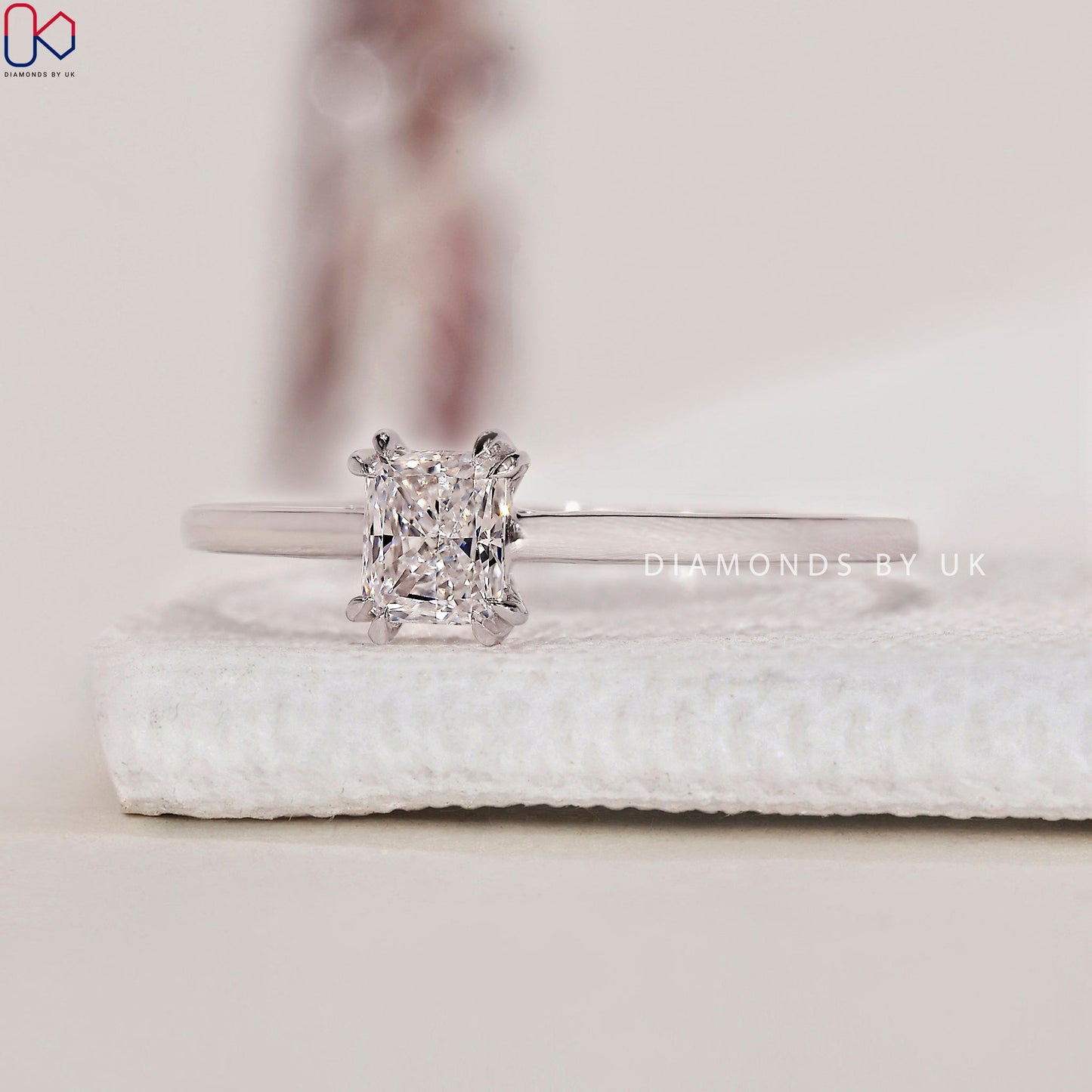 Radiant Cut Diamond Ring - Solitaire Setting