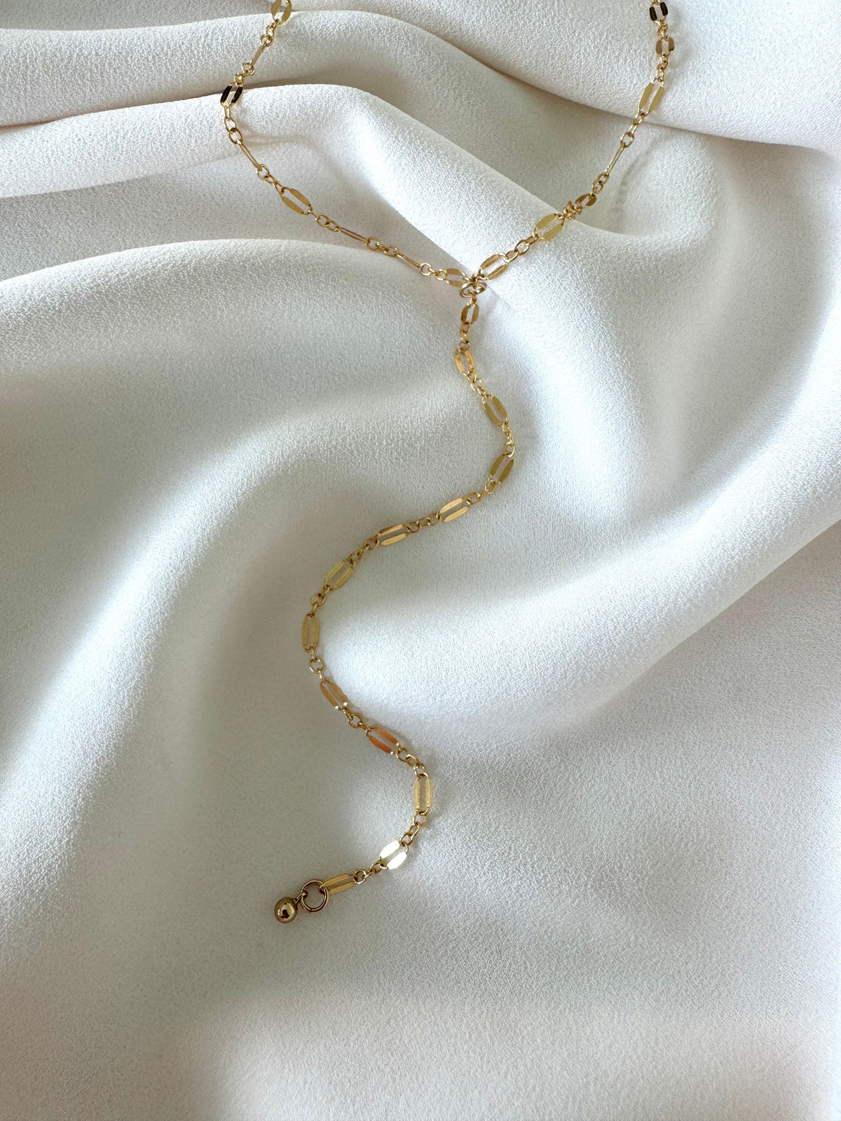 Gold Filled Dainty Lariat Y Necklace - Minimalist Jewelry for Women