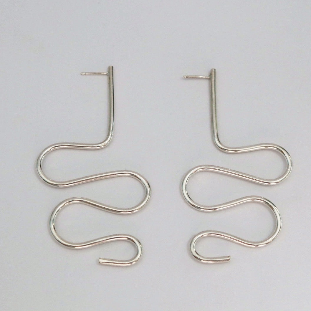 Squiggle Drop Statement Earrings - Choose your Metal / Silver READY TO SHIP