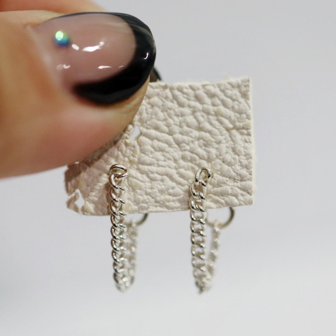 Dainty Curb Chain Drop Earrings - CHoose Your Metal - Sterling Silver or Gold Fill