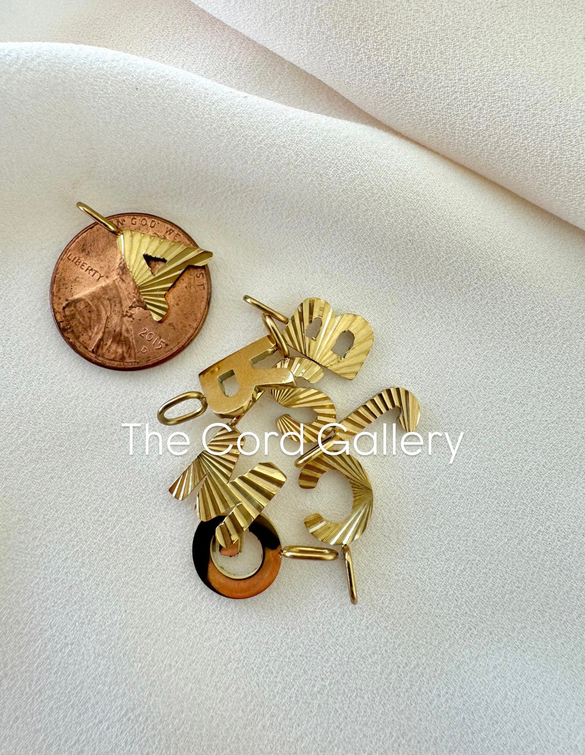 Gold Filled Shiny Reflective Etched Letter Charm Necklace - Initial Pendants - Custom Birthday Gift Jewelry