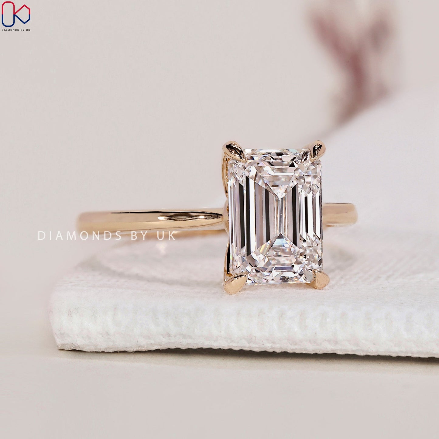 Emerald Cut Solitaire Ring - Yellow Gold