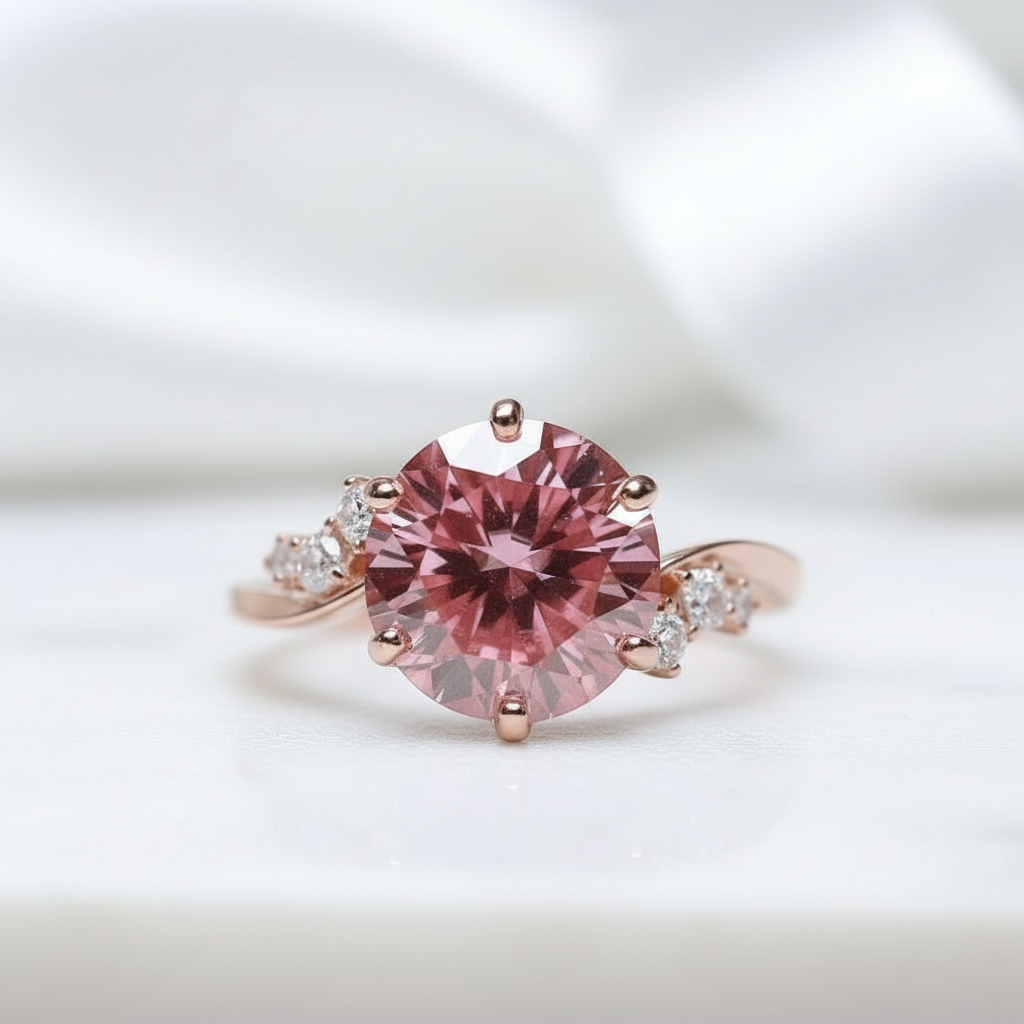 2.0 Ct Ruby Birthstone Round Cut Engagement Ring
