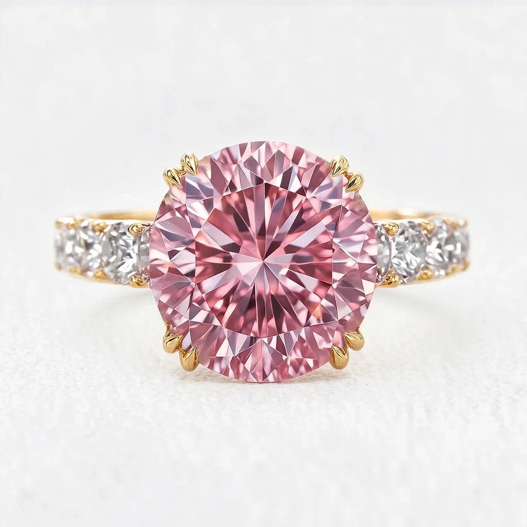 Victoria’s Brilliance | 3CT Round Pink Diamond Solitaire Engagement Ring