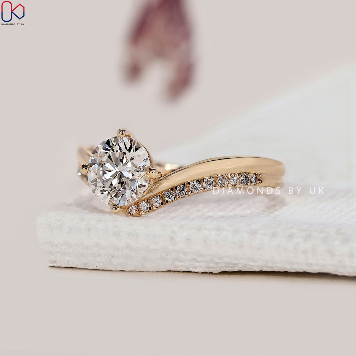 Double Row Pave Round Diamond Ring