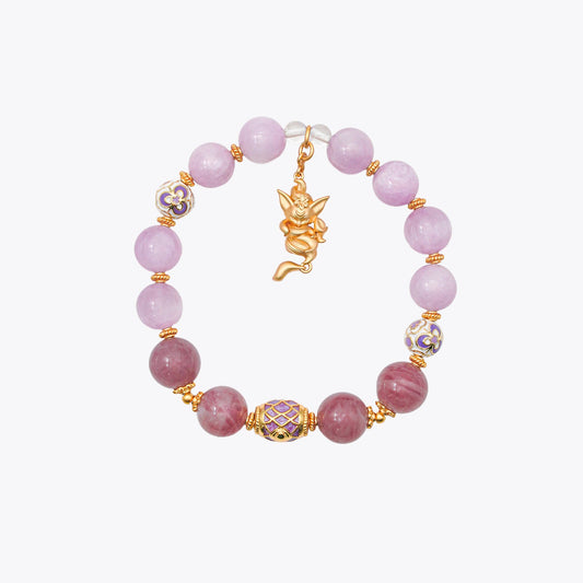 Golden Celestial Fox · Heart Moon Crystal Bracelet