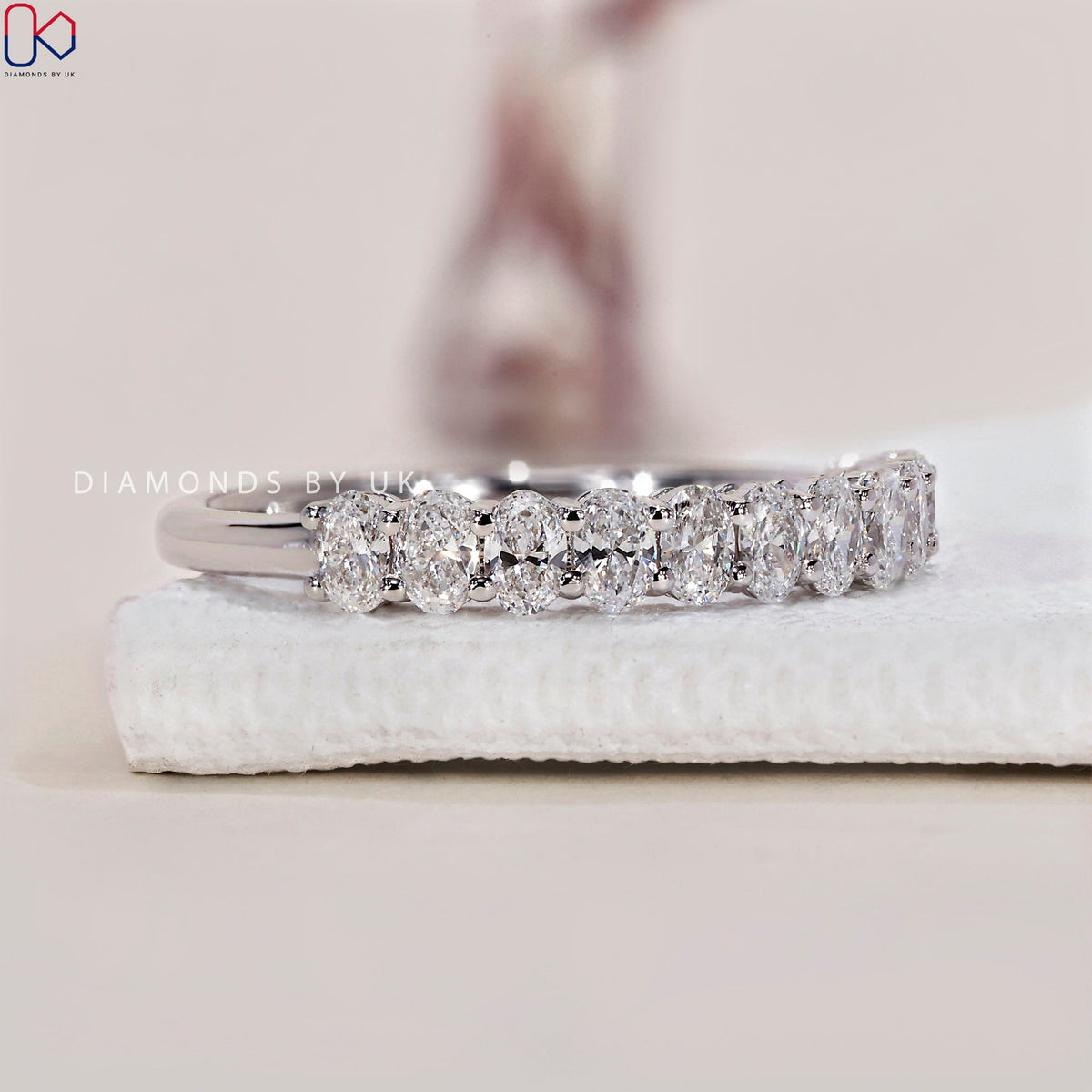 Oval Wedding Band - Half Eternity