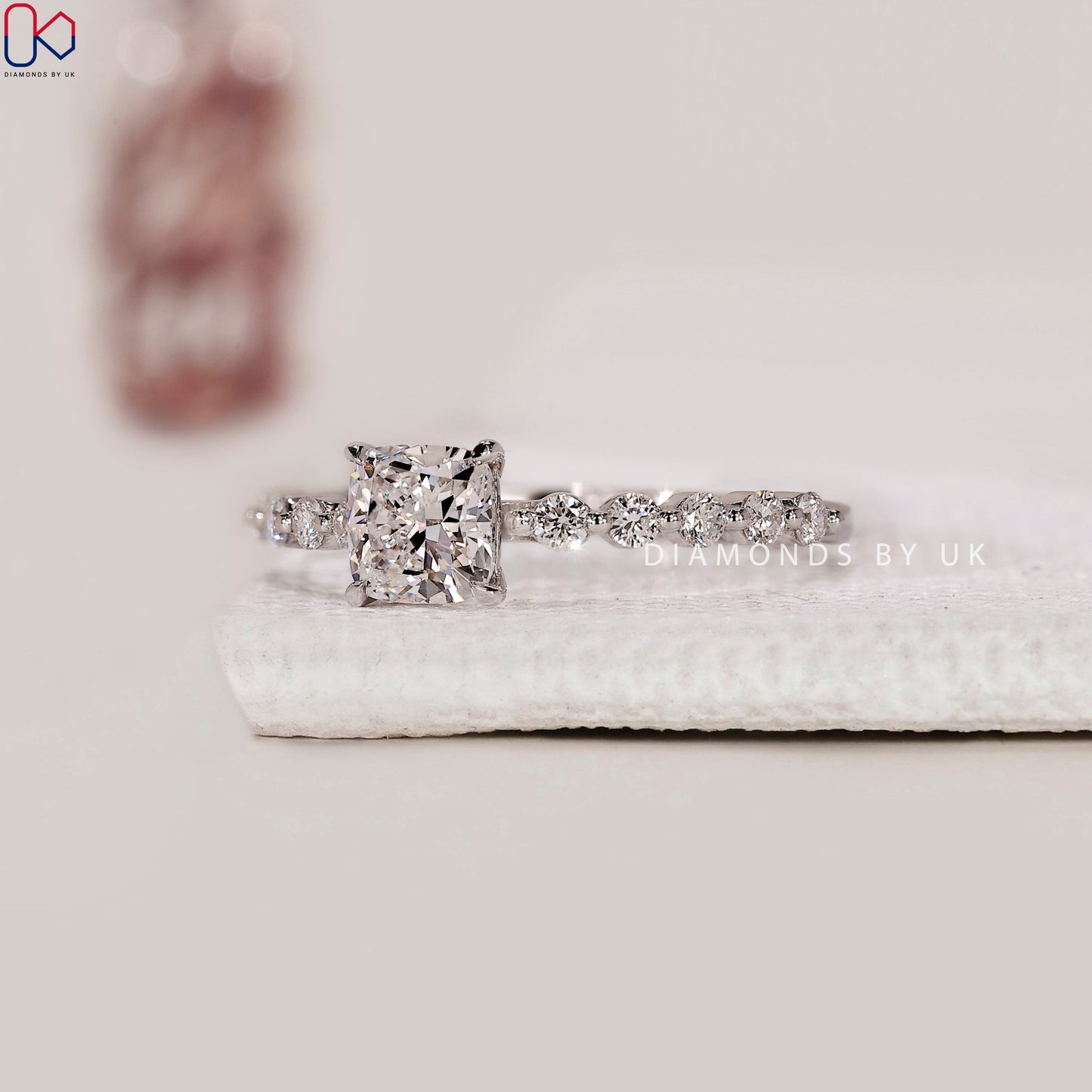Shared Prong Diamond Eternity Ring In Cushion Diamond