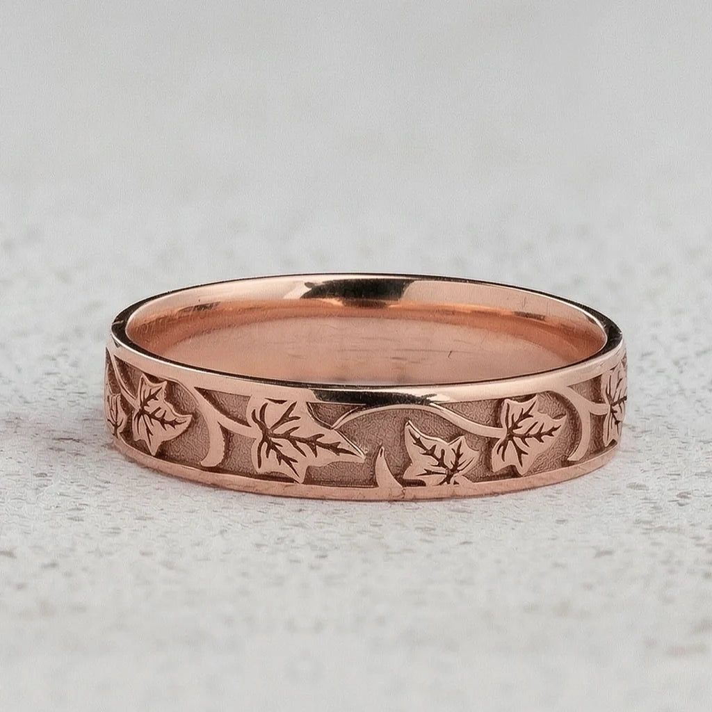 Sylvie’s Wedding Pair | His Ivy Band & Her Diamond Ring