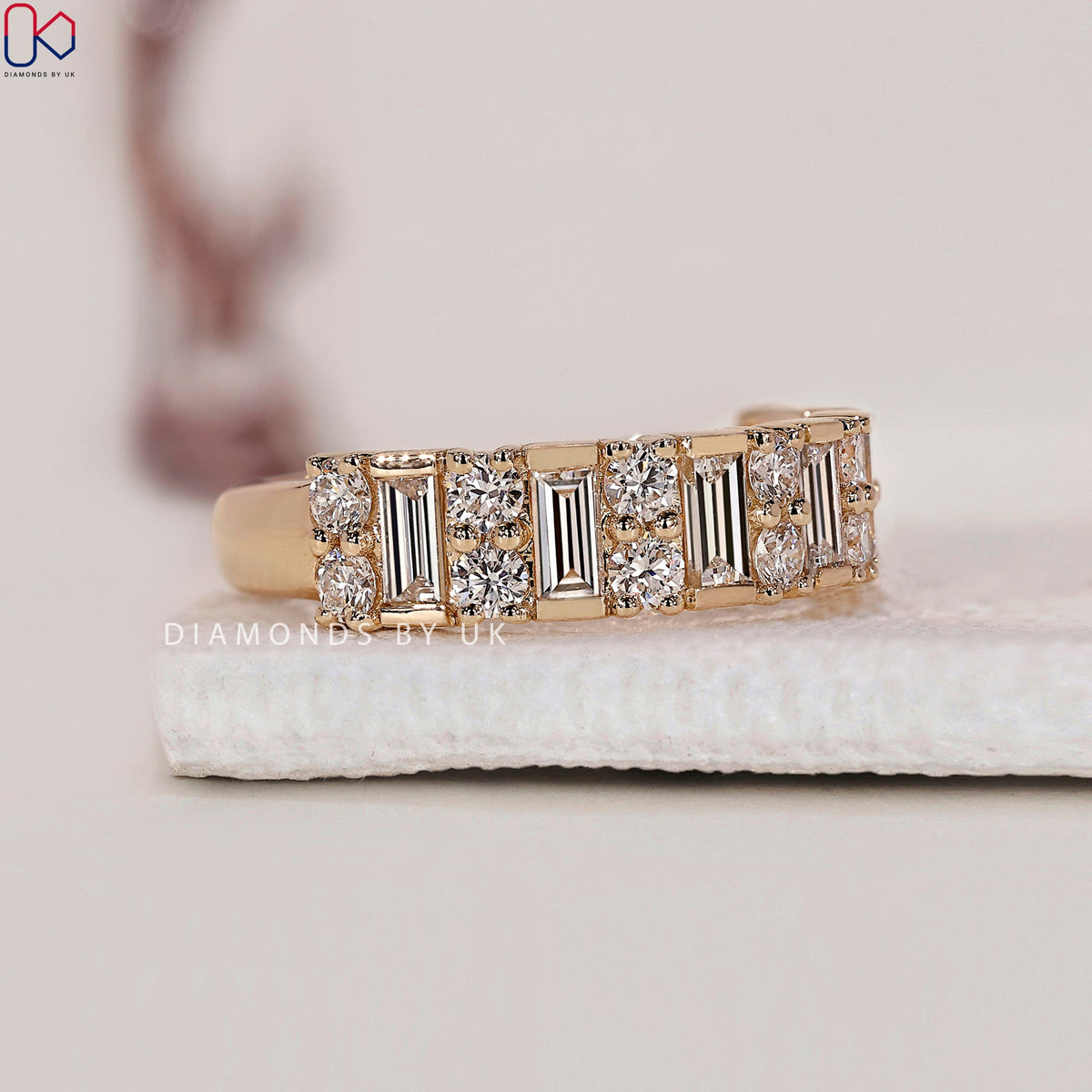 Baguette Diamond Band – Half Eternity Design