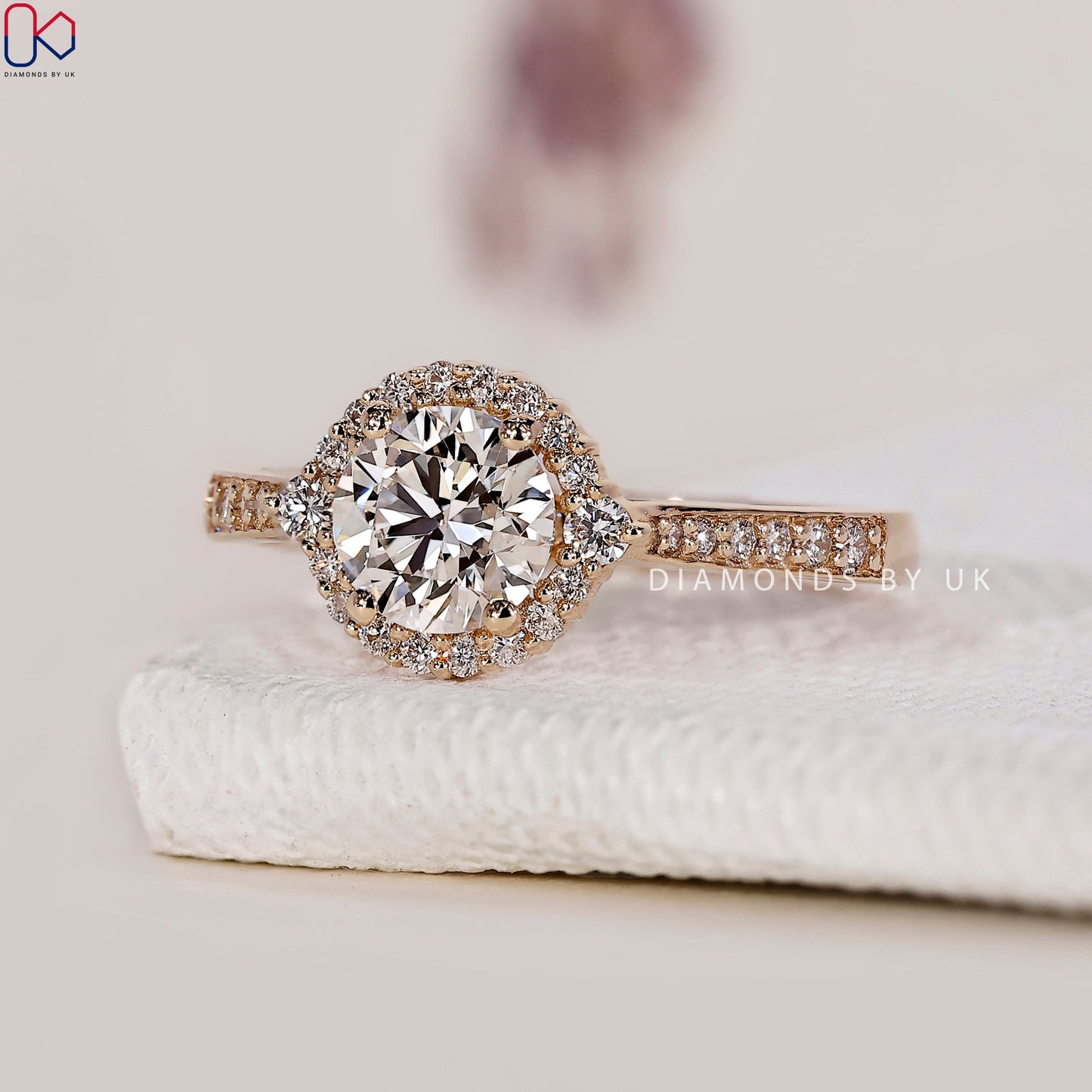 Round Cut  Halo Diamond Engagement Ring