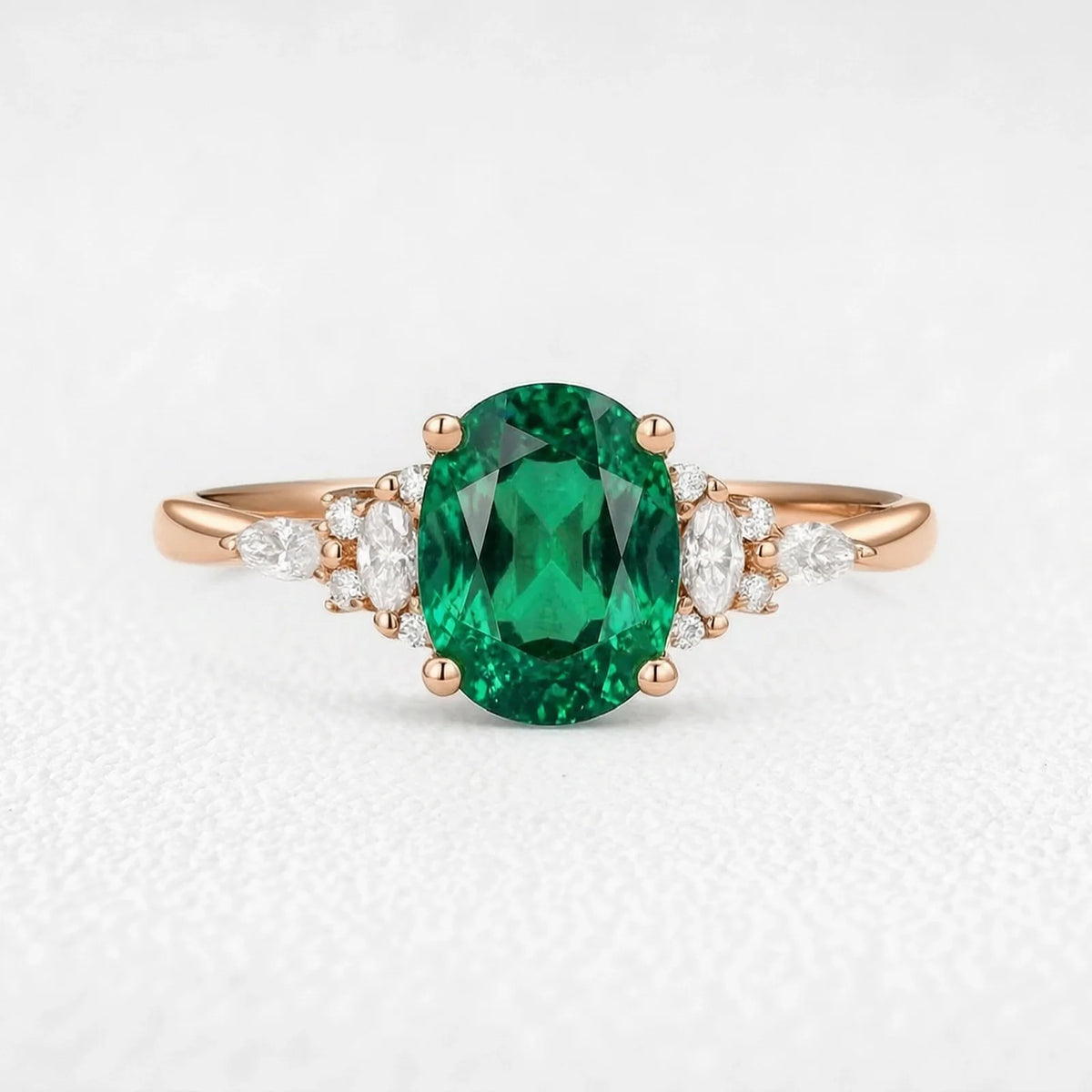 Isadora‘s Jardin | 1.5CT Classic Oval Emerald Engagement Ring
