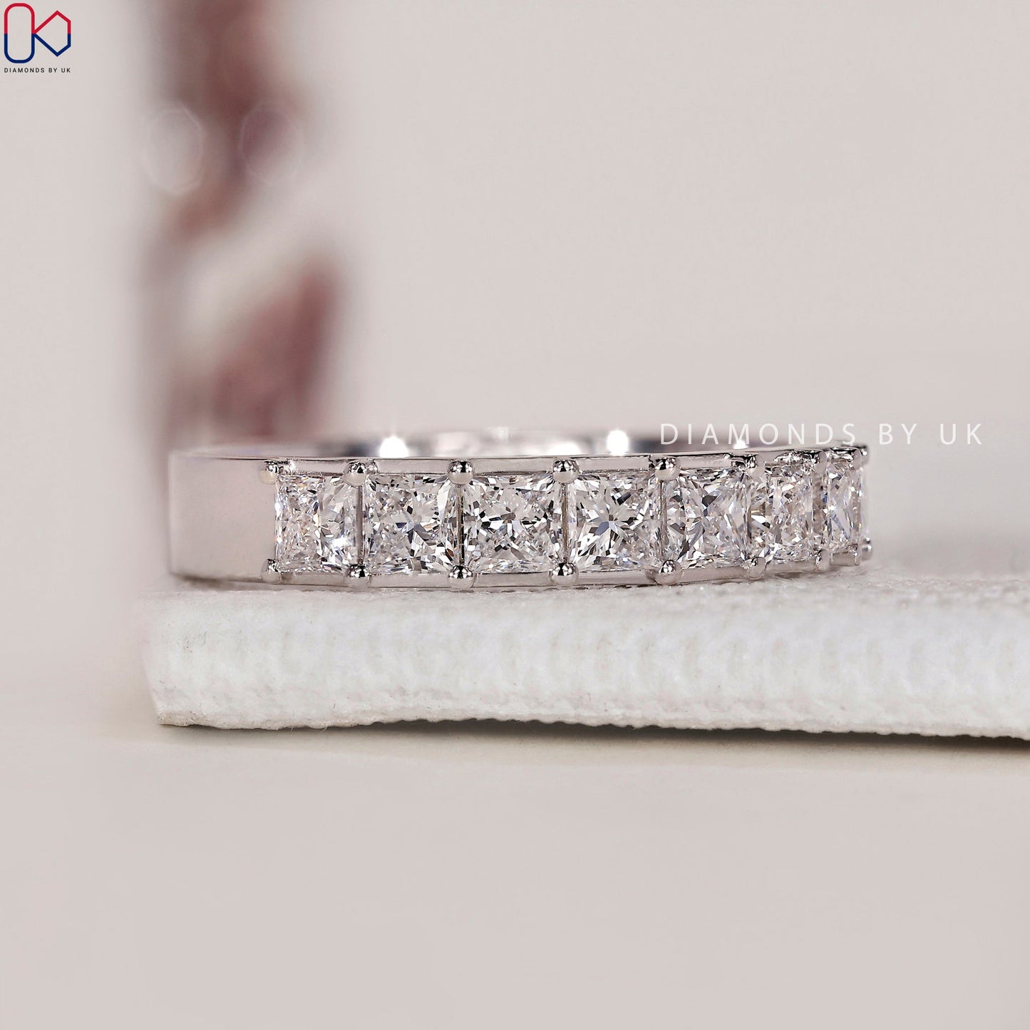 Channel Set Eternity Band – Princess Cut Diamond