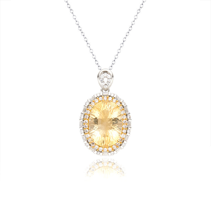 Citrine Halo Necklace