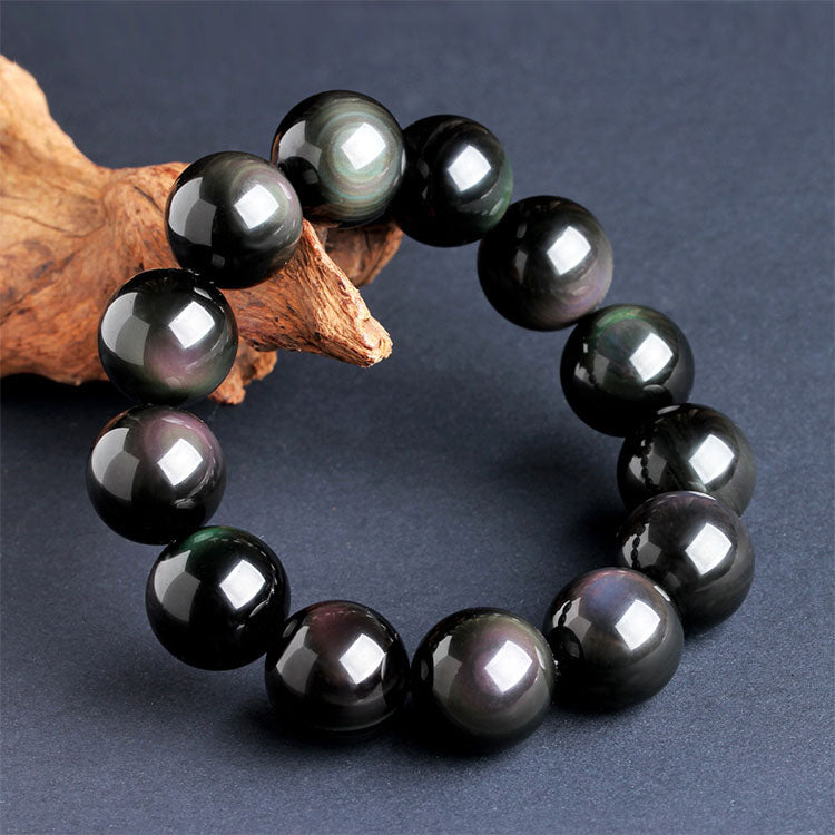 Natural Rainbow Obsidian Crystal Bracelet