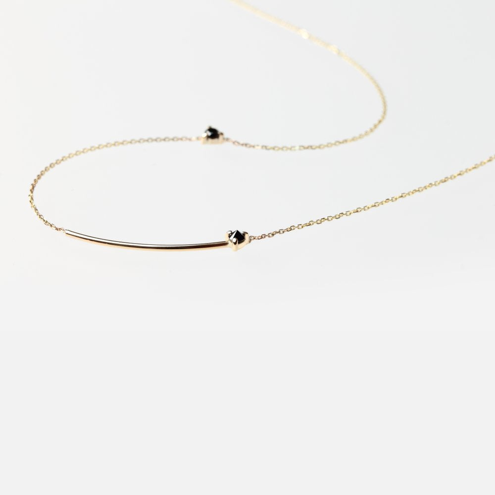 REVERSE DOUBLE BLACK DIAMOND NECKLACE