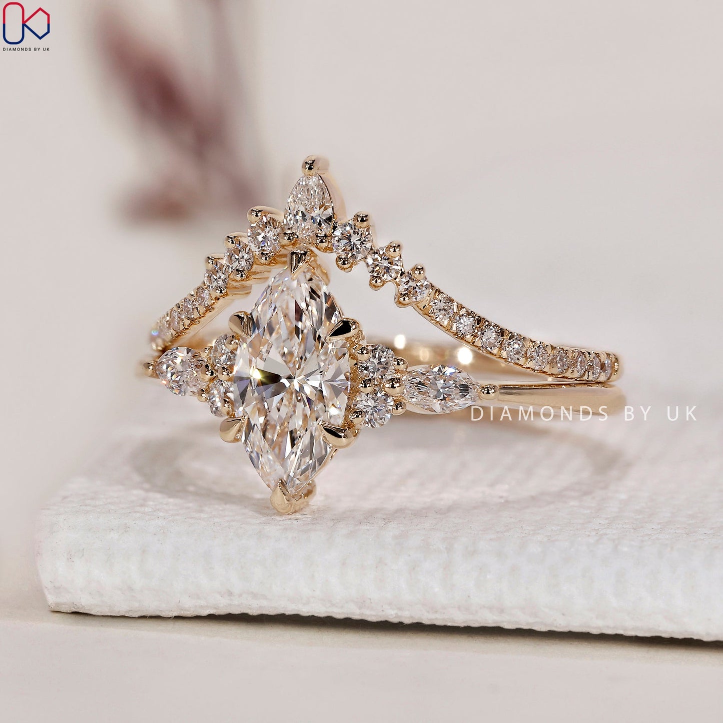 Marquise Engagement Ring With Wedding Band