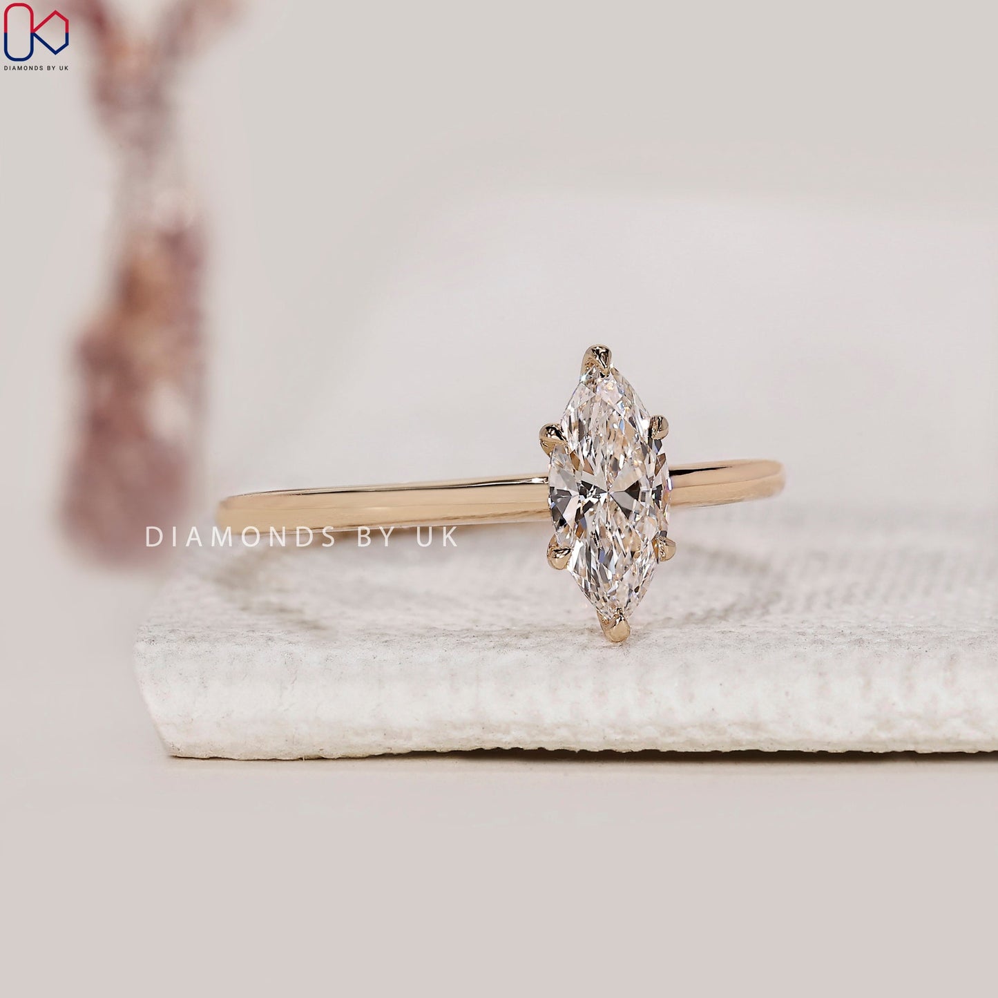 Marquise Diamond Ring In Yellow Gold