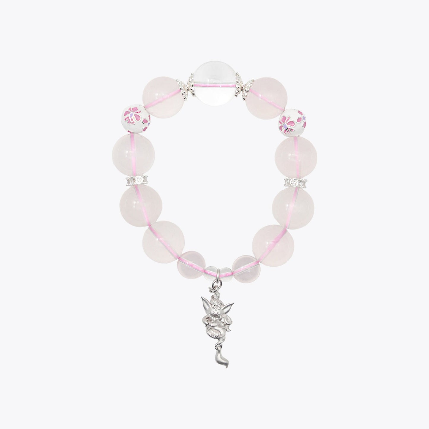 Nine-Tailed Frostbone – Veil-Weaver Crystal Bracelet