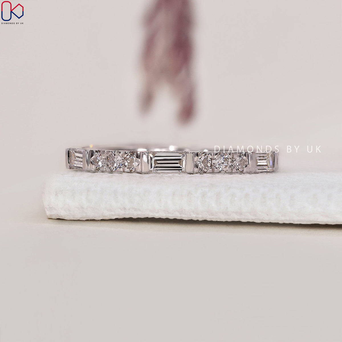 Eternity Wedding Band - Baguette and Round Diamonds