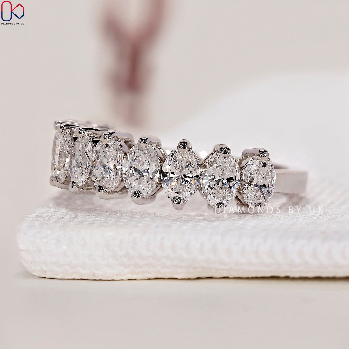Oval Wedding Band – Half Eternity