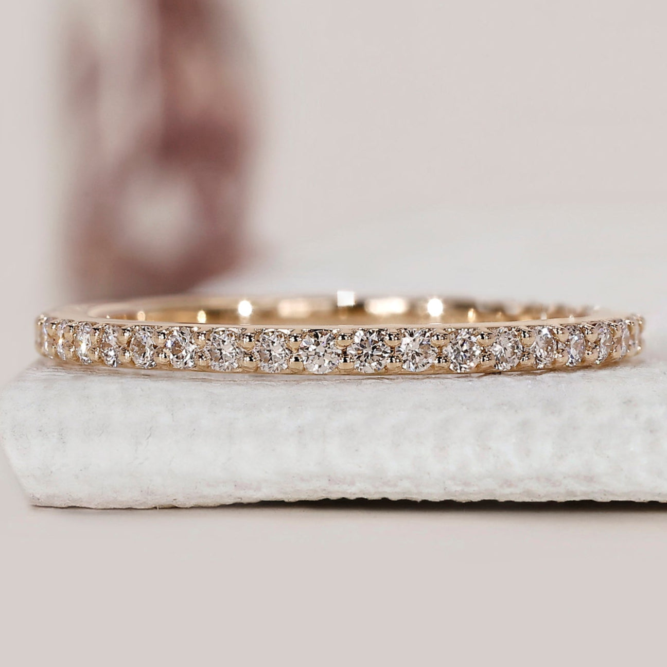 Round Diamond Yellow Gold Eternity Band