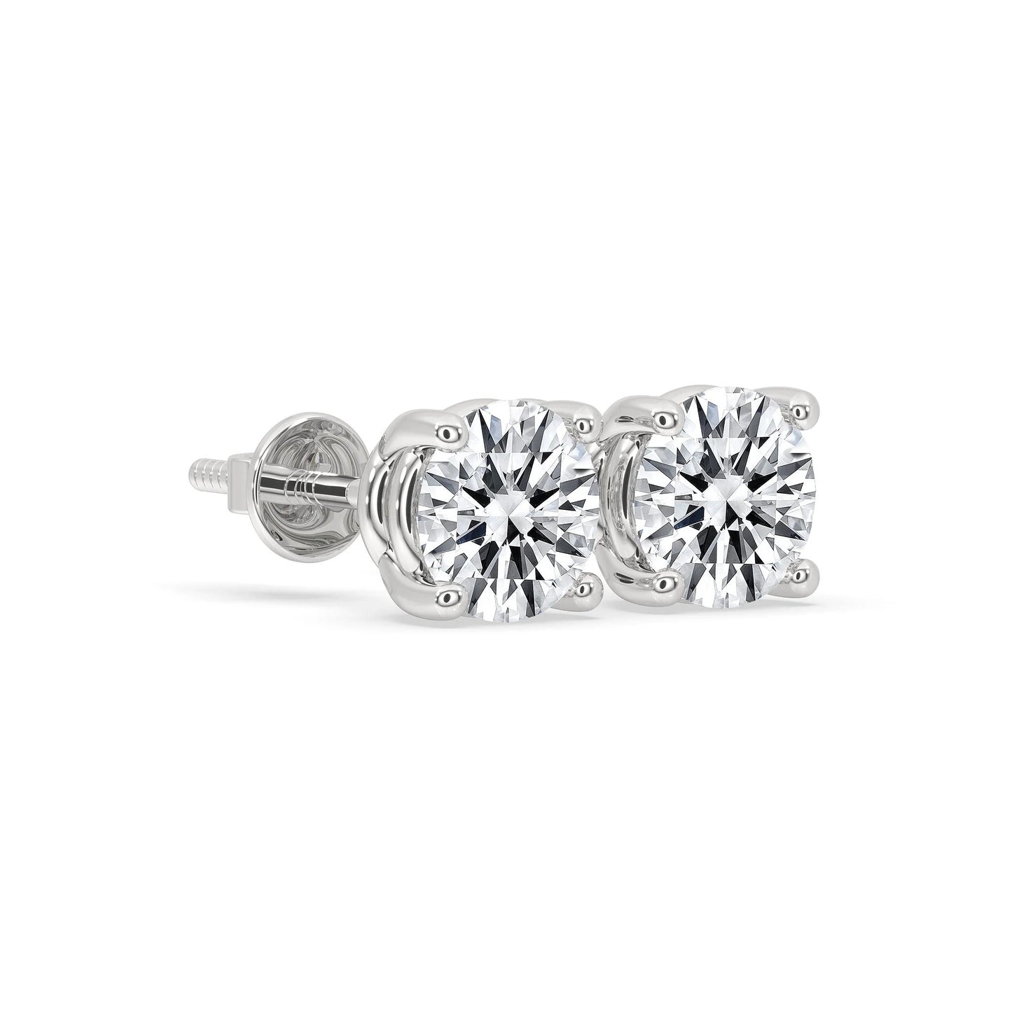 925 Silver Earrings - 5 MM Round Moissanite