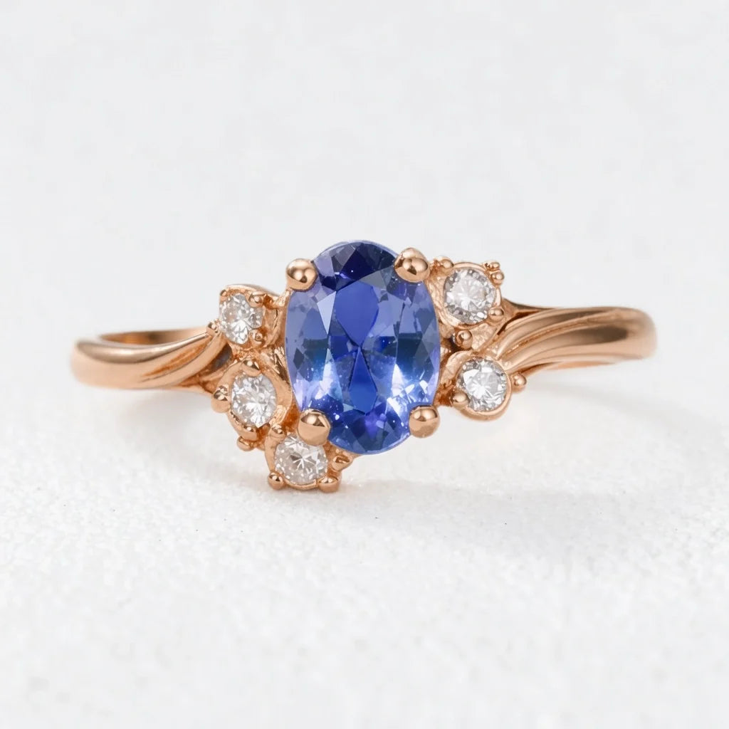 Eleonora’s Laurel | Oval Sapphire Solitaire Engagement Ring