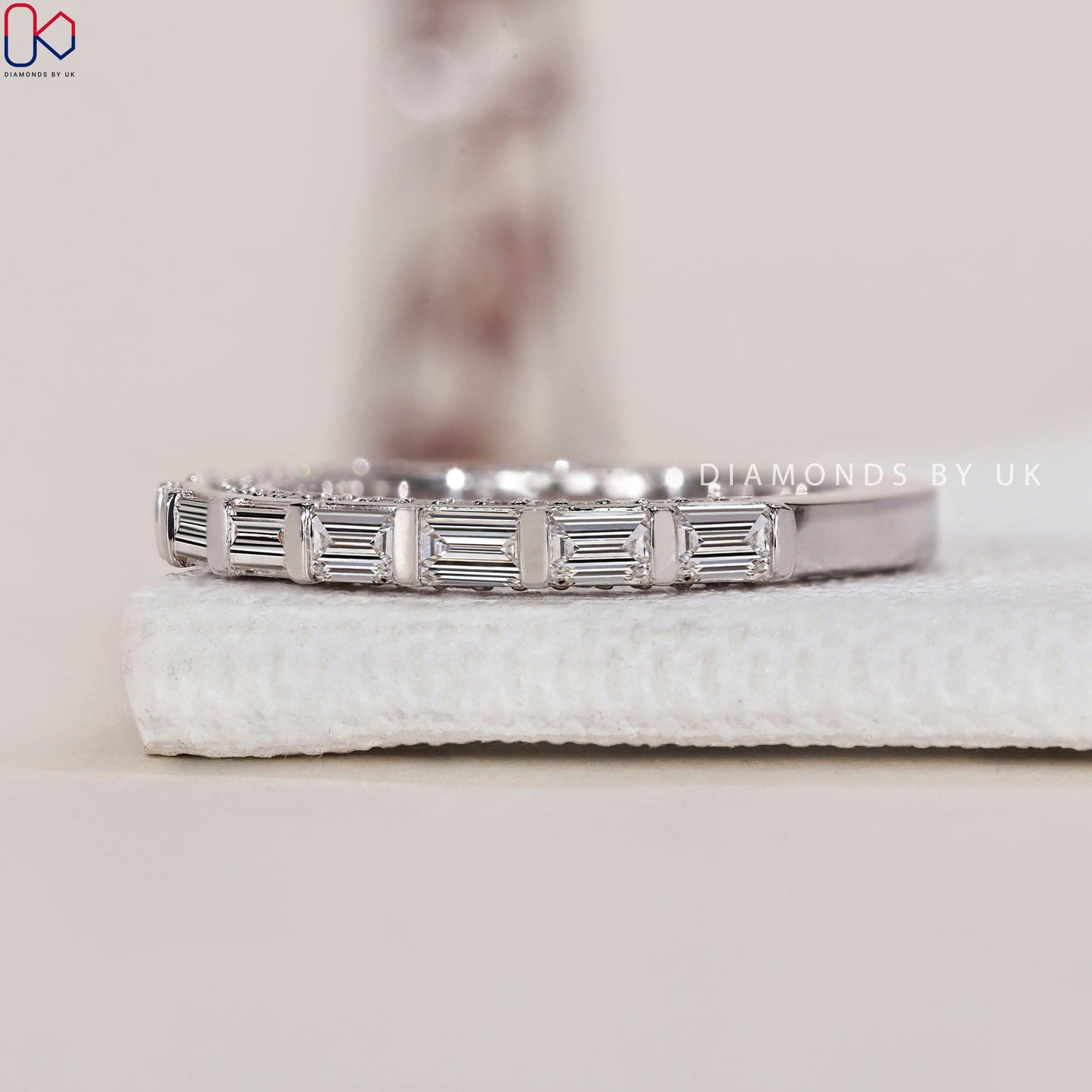 Baguette Diamond Band – Hidden Pave Design