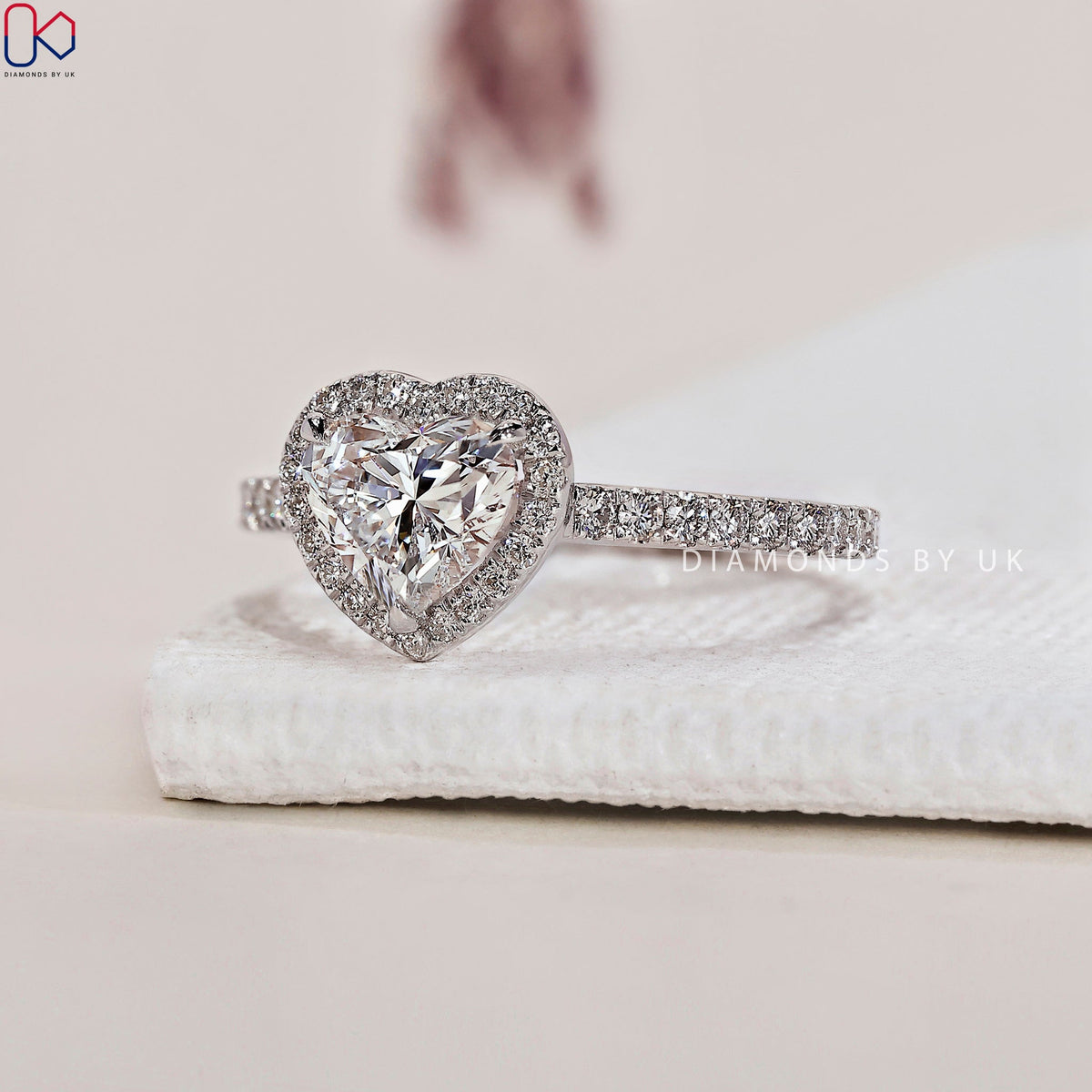 Heart Cut Diamond Ring – Pave Setting