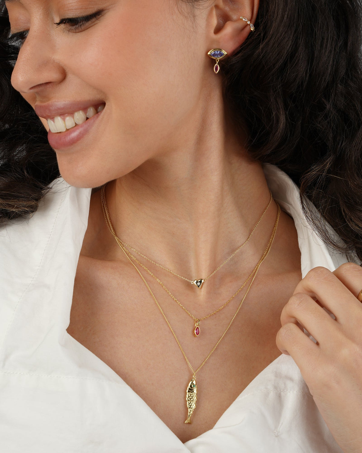 Heart Starburst CZ Necklace