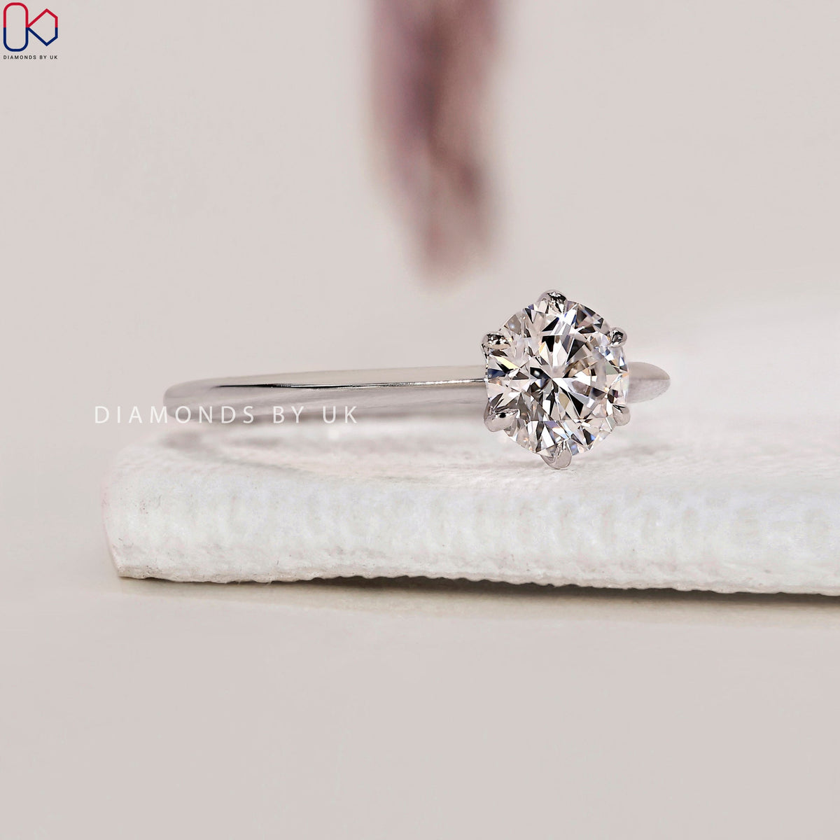 Round Brilliant Solitaire Diamond Ring In White Gold