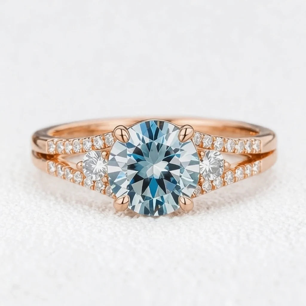 Celia‘s Zephyr | 2CT Sky Blue Sapphire Engagement Ring