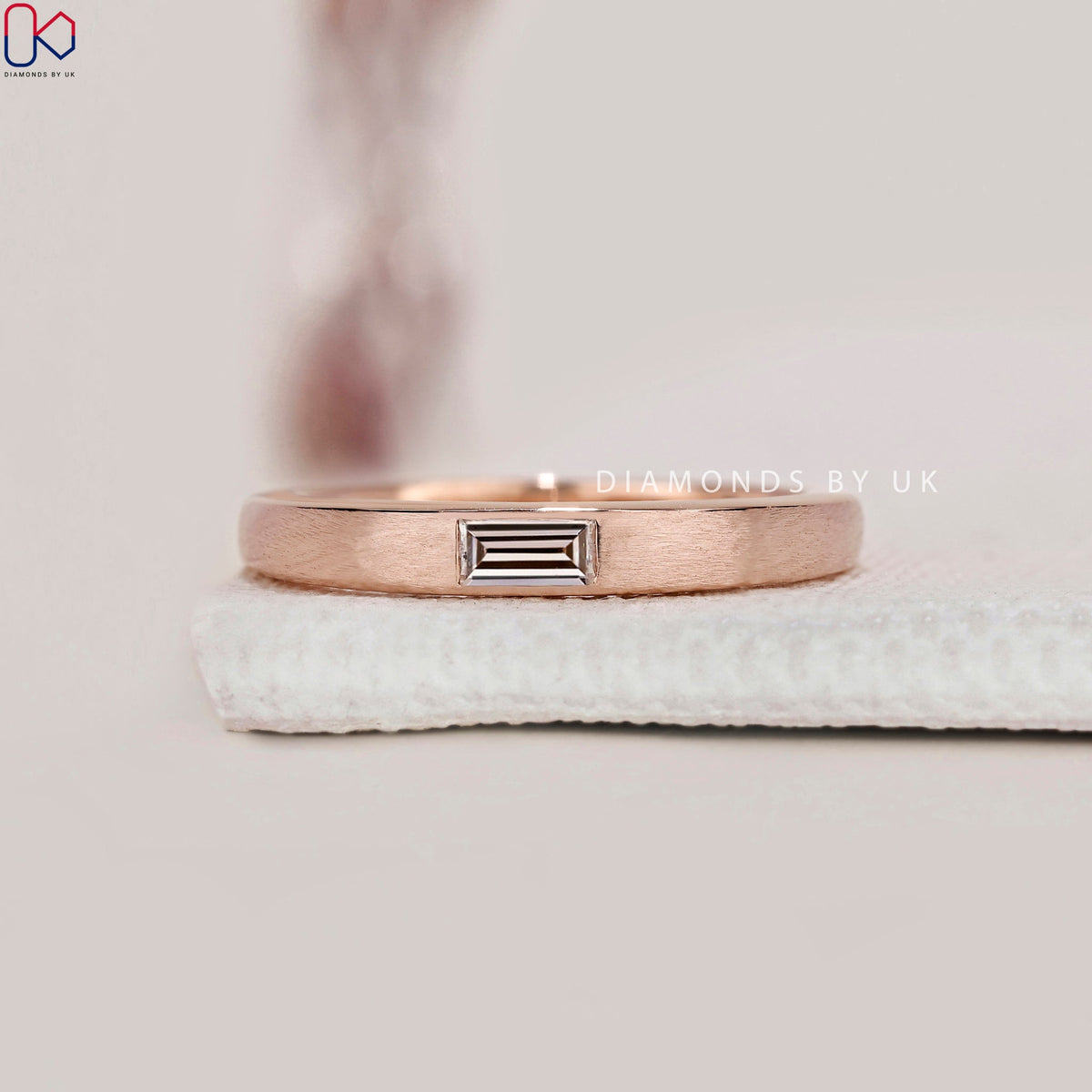 Baguette Cut Diamond Matt Finish Band