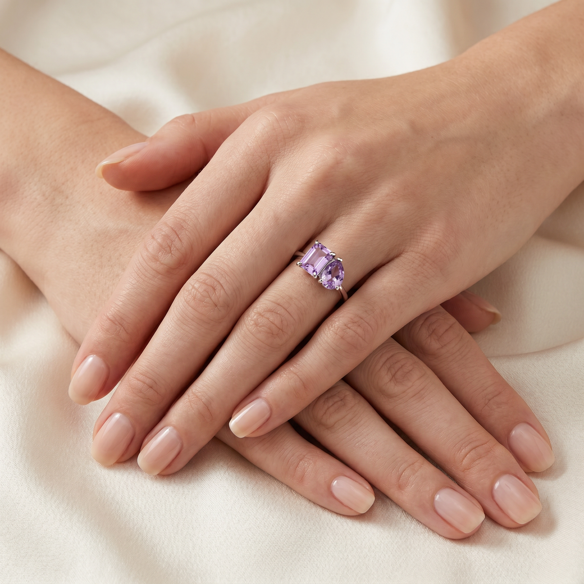 Amethyst Toi et Moi Ring