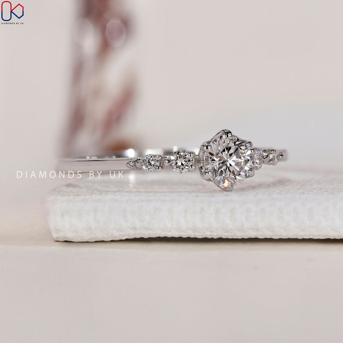 5 Stone Engagement Ring - Round Diamond