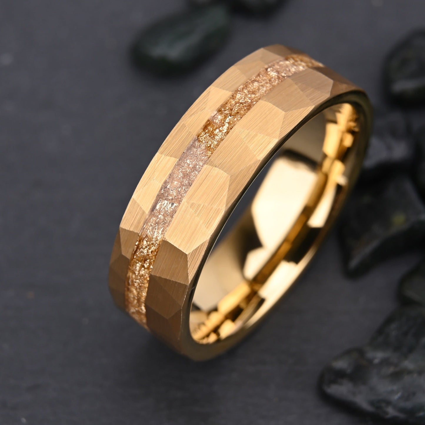 Premium 8mm Gold Tungsten Carbide Ring