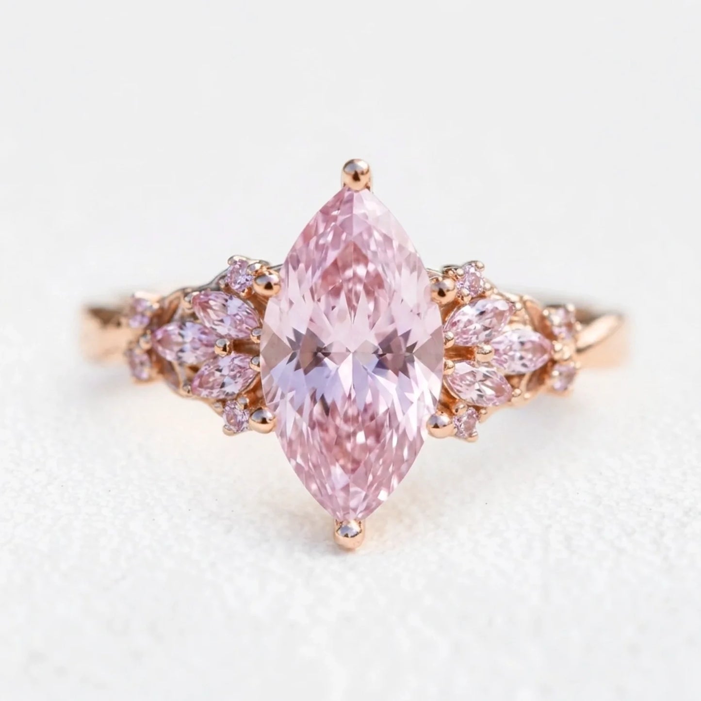 Valentina‘s Pavilion | 2CT Marquise Pink Sapphire Vintage Engagement Ring