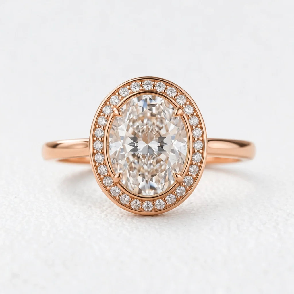 Astra’s Prism | 3CT Oval Diamond Halo Engagement Ring
