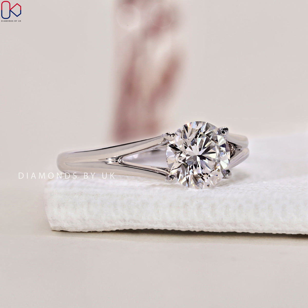 Split Shank Engagement Ring - Round Diamond