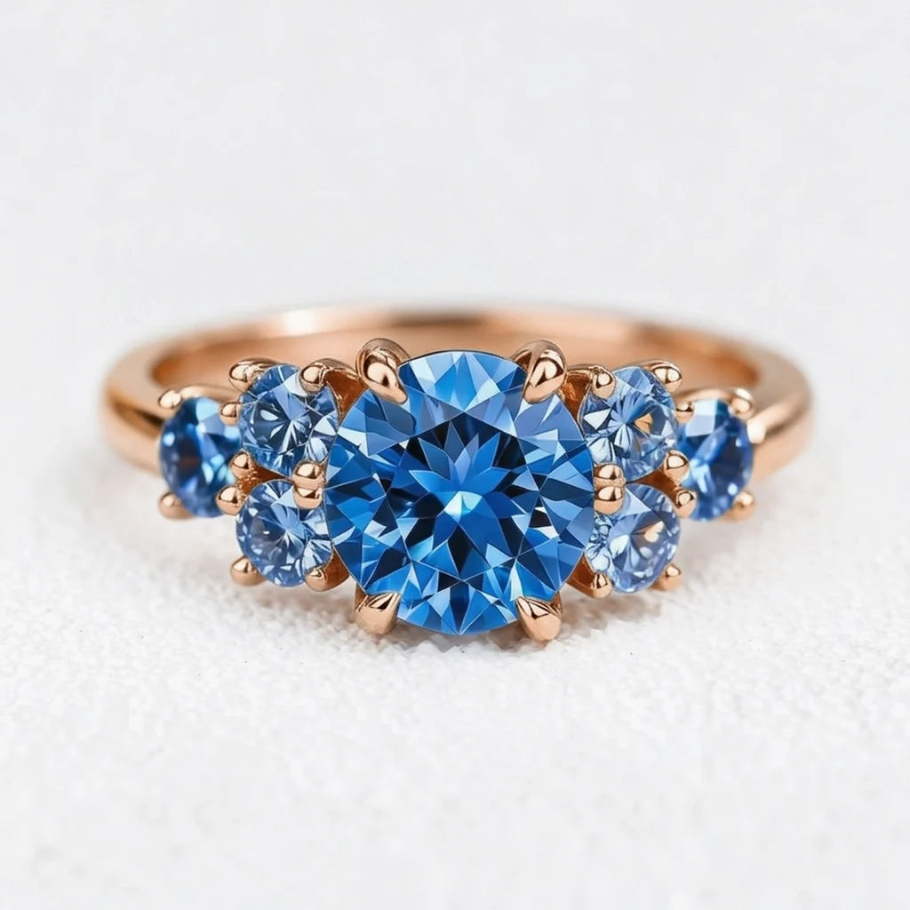 Luciana’s Evermore | 1CT Round Blue Sapphire Engagement Ring