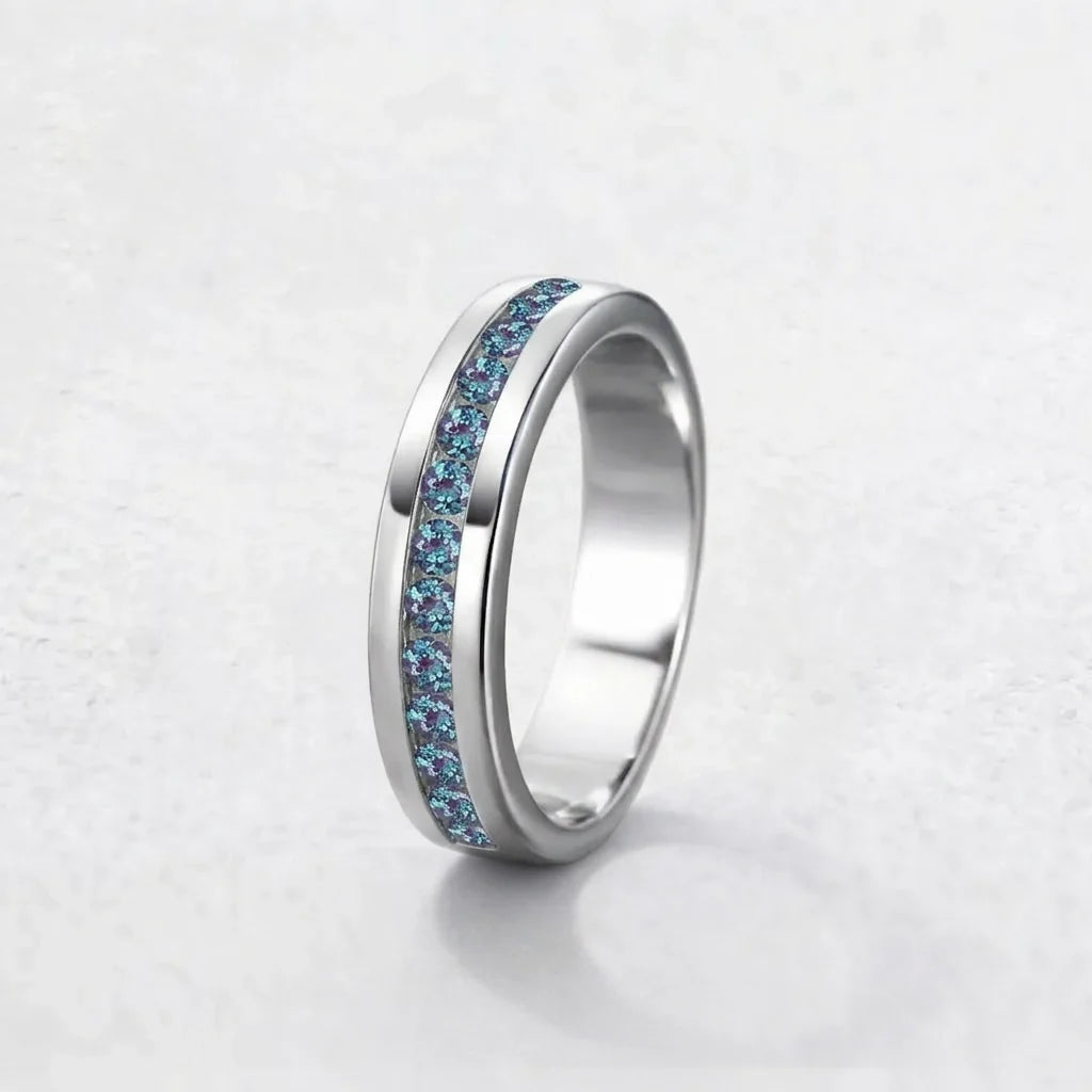 The Vintage Spectrum | Half-Eternity Round Alexandrite Band
