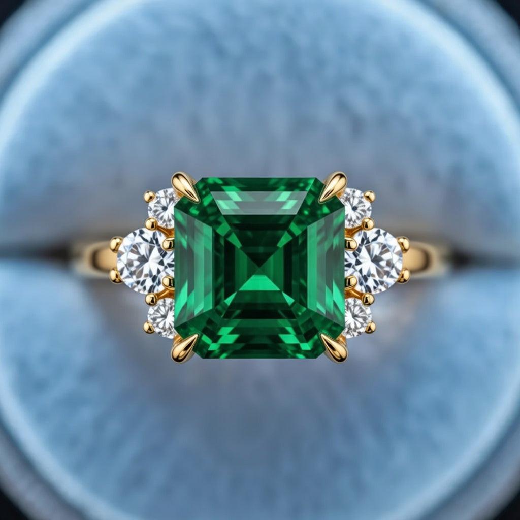 Helena’s Cypress | Asscher Cut Emerald Engagement Ring
