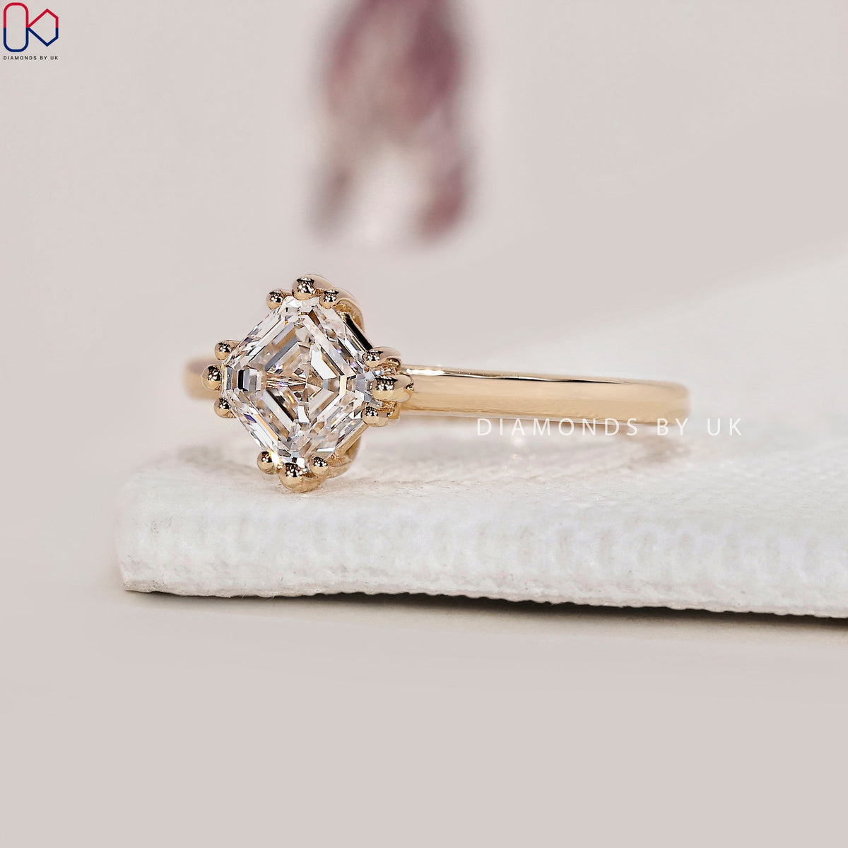 Asscher Cut Engagement Ring In Solitaire Style